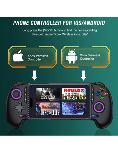 Controlador de Juego Móvil Inalámbrico para iPhone/Android - Negro