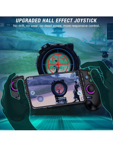 Controlador de Juego Móvil Inalámbrico para iPhone/Android - Negro