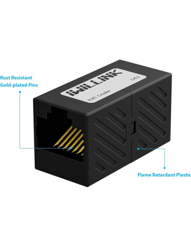 Conector Ethernet RJ45 Iwillink Hembra a Hembra Cat6 Cat5e Cat5 - Paquete de 5