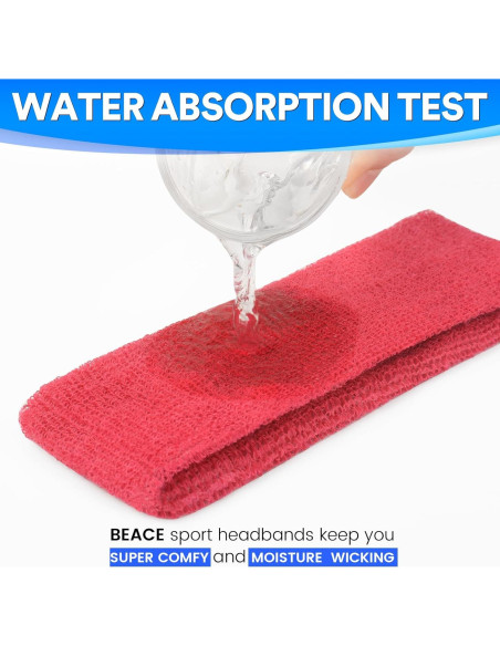 Banda de Sudor BEACE 3PCS Algodón para Deportes - Ajustable