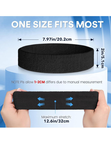 Banda de Sudor BEACE 3PCS Algodón para Deportes - Ajustable