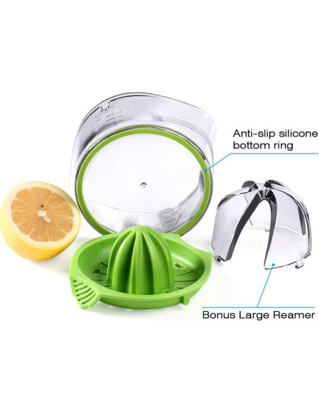 Exprimidor Manual Kasmoire 200ML Verde con Colador y Taza Medidora