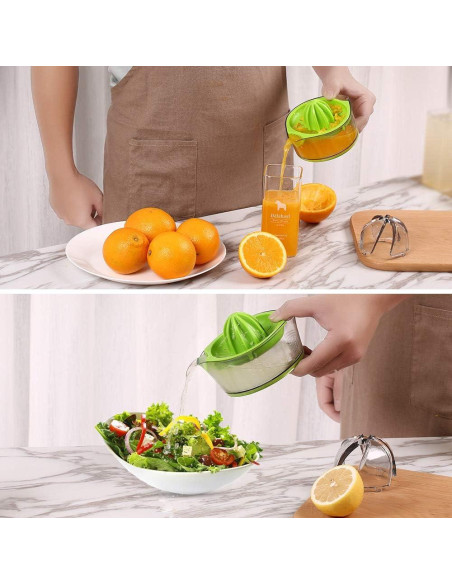 Exprimidor Manual Kasmoire 200ML Verde con Colador y Taza Medidora