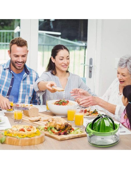 Exprimidor Manual Kasmoire 200ML Verde con Colador y Taza Medidora