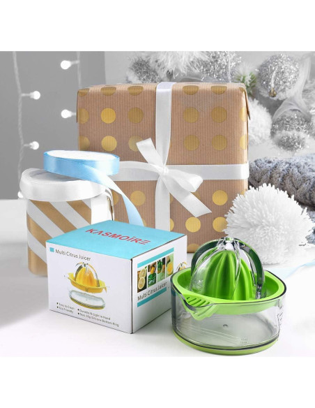 Exprimidor Manual Kasmoire 200ML Verde con Colador y Taza Medidora