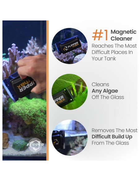 Limpiador Magnético de Acuario Flipper Max 17.8x8.9 cm