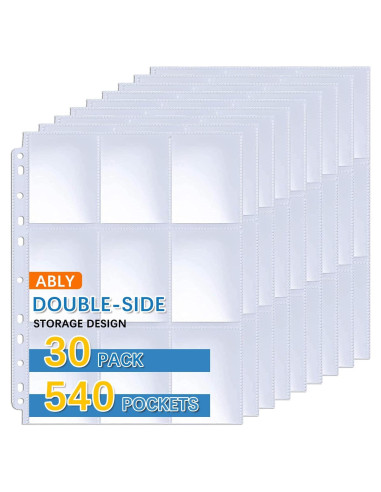Fundas de Tarjetas ABLY 30 Páginas Doble Cara 540 Bolsillos