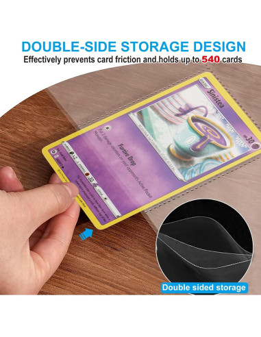 Fundas de Tarjetas ABLY 30 Páginas Doble Cara 540 Bolsillos