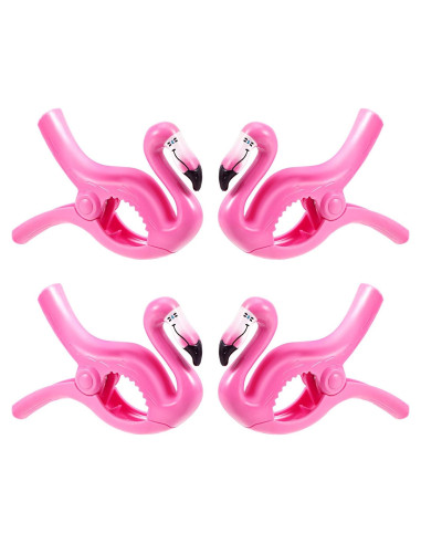 Clips de Toalla de Playa Boao Jumbo 4 Piezas Estilo Flamenco