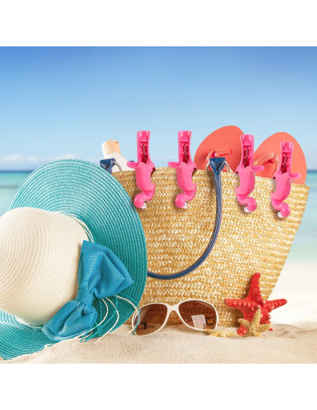 Clips de Toalla de Playa Boao Jumbo 4 Piezas Estilo Flamenco