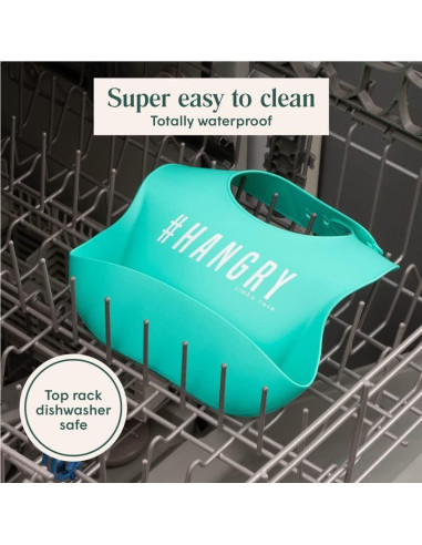 Babero de Silicona Simka Rose Ajustable con Recogedor - Bebé Unisex