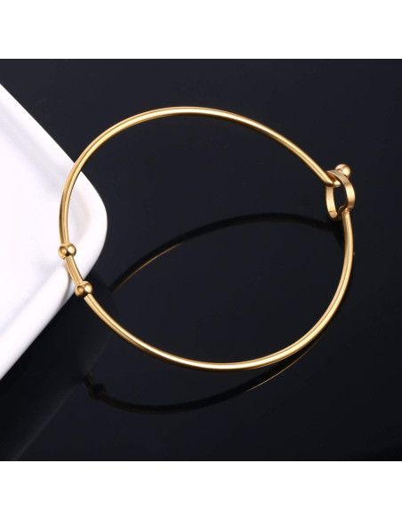 6 Pulseras Abiertas de Acero Inoxidable 14K ALEXCRAFT 6 Pulseras Abiertas de Acero Inoxidable 14K ALEXCRAFT