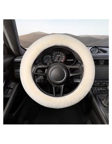 Cubierta de Volante Suvnie de Lana de Cordero 38 cm Beige