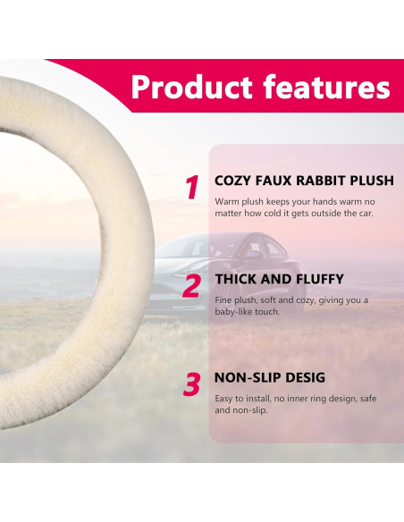 Cubierta de Volante Suvnie de Lana de Cordero 38 cm Beige