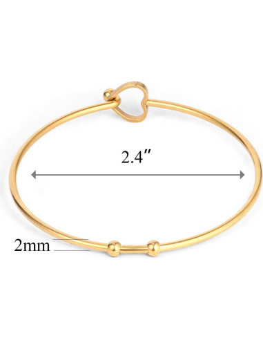 6 Pulseras Abiertas de Acero Inoxidable 14K ALEXCRAFT