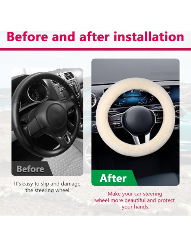 Cubierta de Volante Suvnie de Lana de Cordero 38 cm Beige