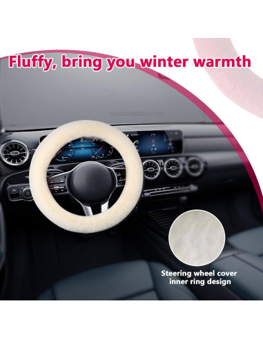 Cubierta de Volante Suvnie de Lana de Cordero 38 cm Beige