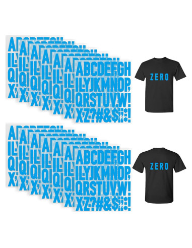 690 Piezas Letras de Planchar Huimdery 2 Pulgadas Azul