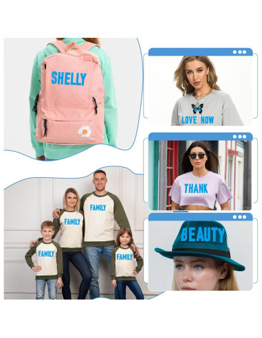 690 Piezas Letras de Planchar Huimdery 2 Pulgadas Azul