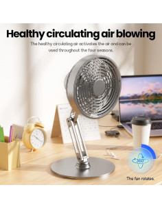 Ventilador de Mesa Portátil AMZAIZO H1-FS-5E Inoxidable 3 Niveles 2