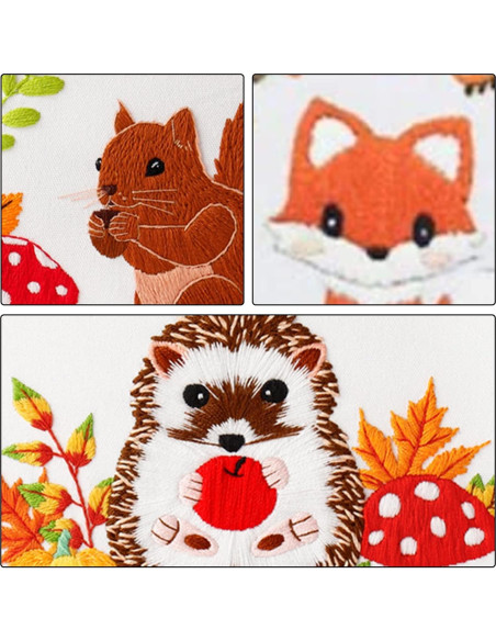 Kit de Bordado de Animales Otoñales Louise Maelys - 3 Piezas Kit de Bordado de Animales Otoñales Louise Maelys - 3 Piezas