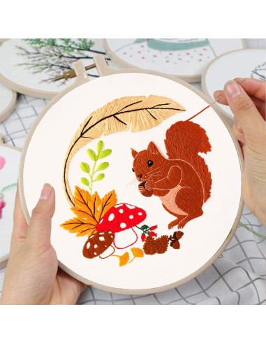 Kit de Bordado de Animales Otoñales Louise Maelys - 3 Piezas