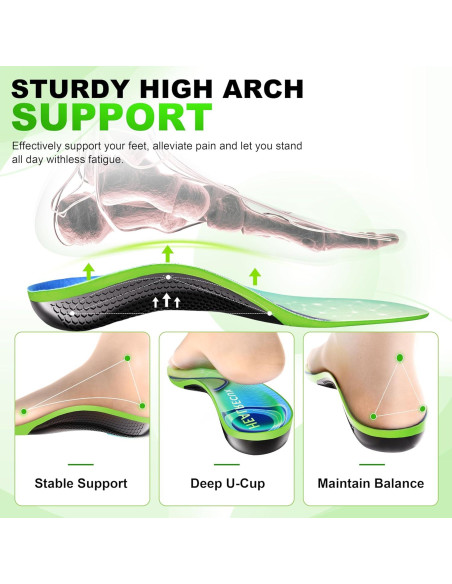 Plantillas Ortóticas Healrecux para Fascitis Plantar - Soporte Arco XS