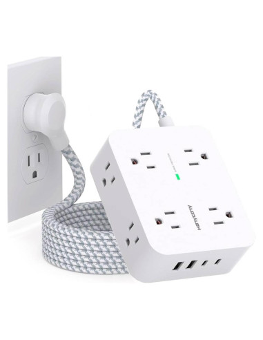 Regleta de Protección HANYCONY 8 Salidas AC y 4 USB-C 1.52m