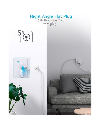 Regleta de Protección HANYCONY 8 Salidas AC y 4 USB-C 1.52m