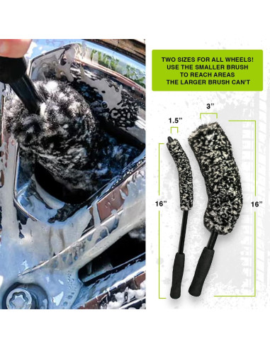 Juego de Cepillos Flexibles ExoForma para Limpiar Llantas - 2 Piezas