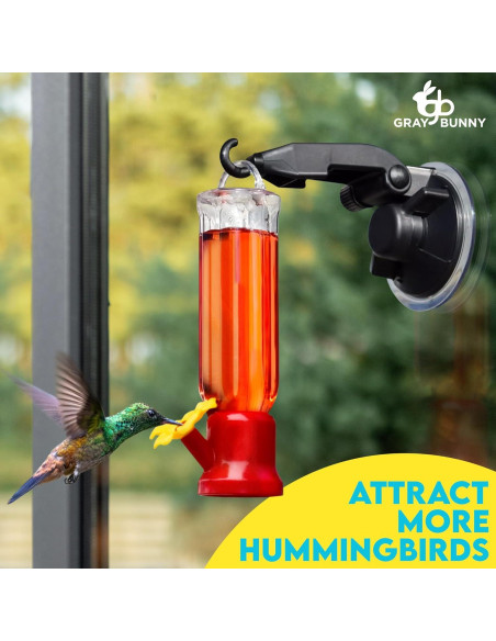 Comedero para Colibríes Gray Bunny con Ventosa 68 ml