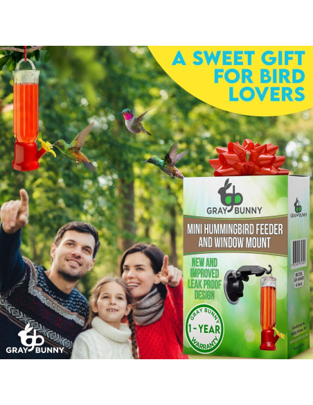 Comedero para Colibríes Gray Bunny con Ventosa 68 ml