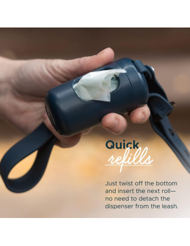 Dispensador de Bolsas de Excremento para Perros Diggs Gris - Incluye Bolsas y Soporte Fácil