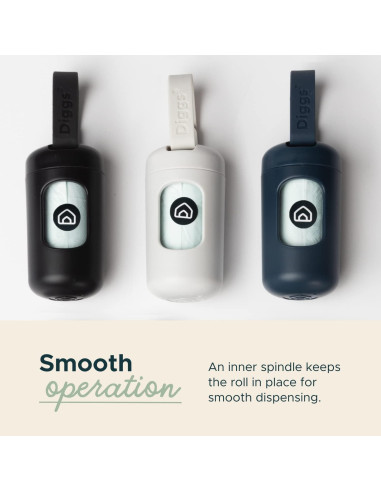 Dispensador de Bolsas de Excremento para Perros Diggs Gris - Incluye Bolsas y Soporte Fácil