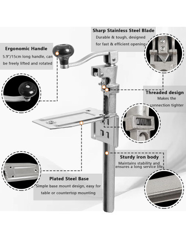 Abrelatas Manual Swess FBA021S de Acero Inoxidable 42 cm