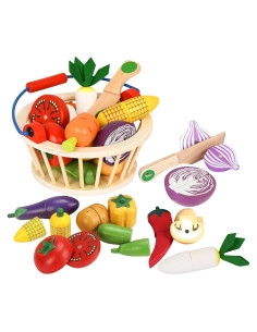 Set de Juguetes de Verdura de Madera Smartwo - 14 Piezas