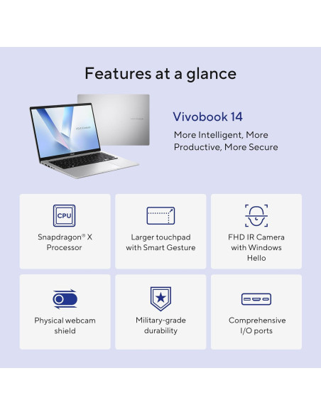 Laptop ASUS Vivobook 14, 14" WUXGA, 16GB RAM, 512GB SSD, Windows 11 Laptop ASUS Vivobook 14, 14" WUXGA, 16GB RAM, 512GB SSD, Windows 11