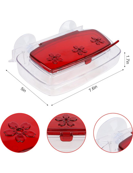 Alimentador de Colibríes Juegoal para Ventana 227g 3 Puertos