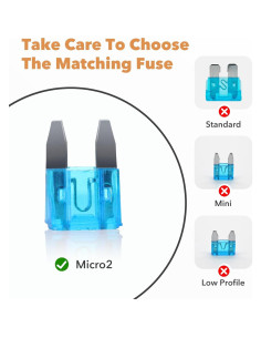 Kit de Fusibles Micro 2 Amliber 100Pcs para Automóviles 2A-35A 2