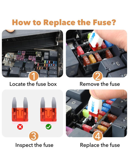 Kit de Fusibles Micro 2 Amliber 100Pcs para Automóviles 2A-35A