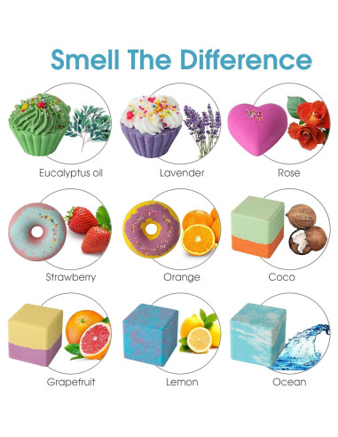 Set de 10 Bombas de Baño Naturales Comfso - Aromas Variados