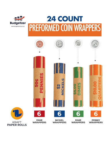 Bandeja Contadora de Monedas Budgetizer Azul con 24 Envoltorios