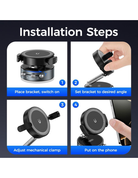 Soporte para teléfono 2 en 1 XO con ventosa ajustable 360 Soporte para teléfono 2 en 1 XO con ventosa ajustable 360