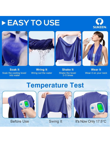 Toalla Enfriadora Sukeen 101.6x30.5cm Microfibra para Deportes