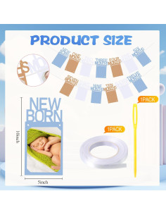 Banner de Fotos de Cumpleaños 1 Año Buryeah Azul Kraft 2