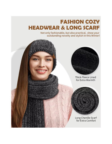 Conjunto de Gorro, Bufanda, Guantes y Diadema Winuesa