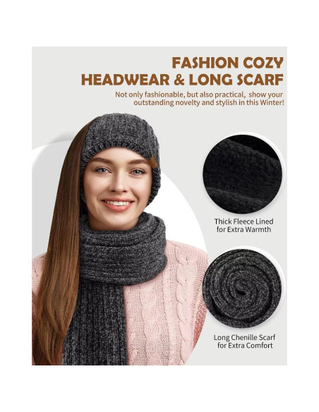 Conjunto de Gorro, Bufanda, Guantes y Diadema Winuesa