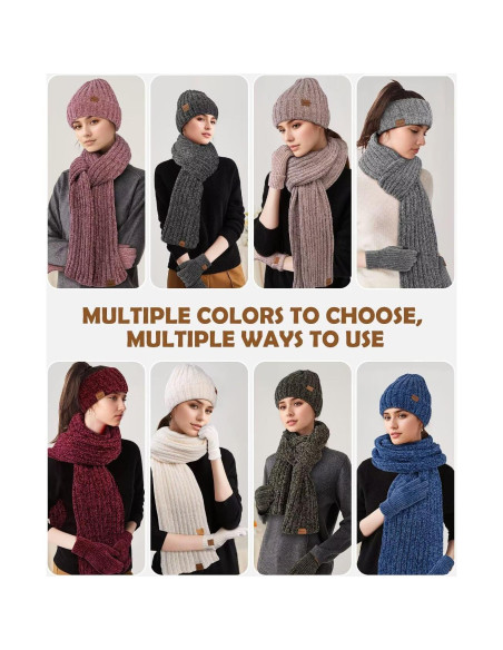 Conjunto de Gorro, Bufanda, Guantes y Diadema Winuesa