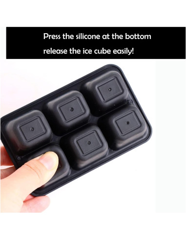 Bandejas de Hielo KIYOKI 3 Piezas Silicona Apilables Negro