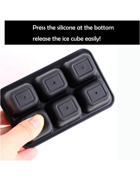 Bandejas de Hielo KIYOKI 3 Piezas Silicona Apilables Negro